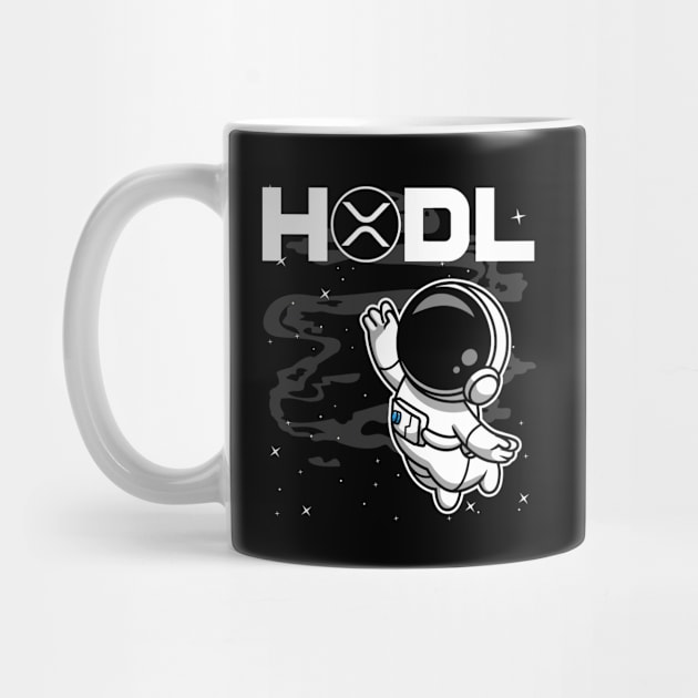 HODL Astronaut Ripple XRP Coin To The Moon Crypto Token Cryptocurrency Blockchain Wallet Birthday Gift For Men Women Kids by Thingking About